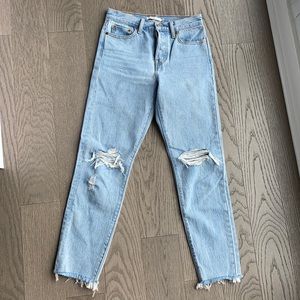 Levis wedgie light wash.